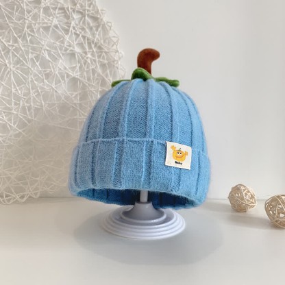 Baby Pumpkin Lovely Knitted Beanie - Blue - 3-24M - image 13