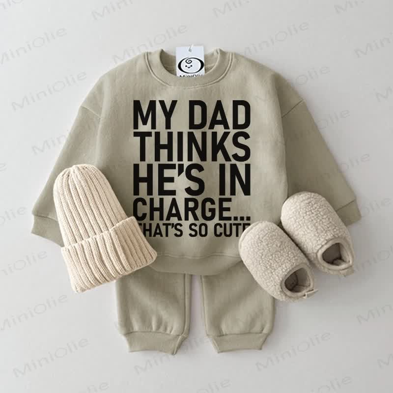 MY DAD THINKS HE'S IN CHARGE Baby 2-Piece Set - Grey Green - 2-3T - image 1