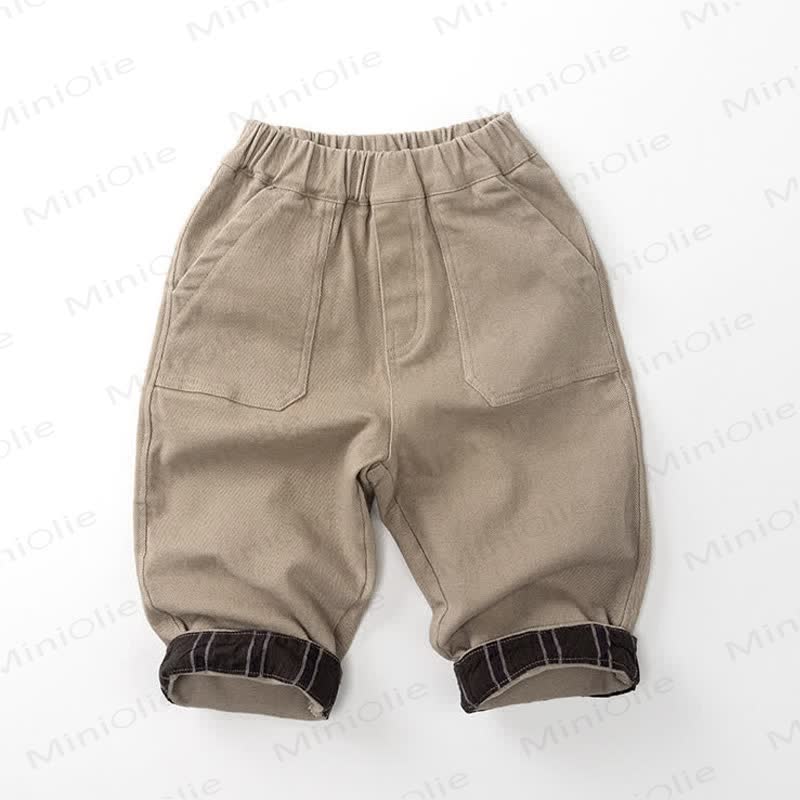 Toddler Plaid Fleece Pants - Khaki - 8Y - image 4