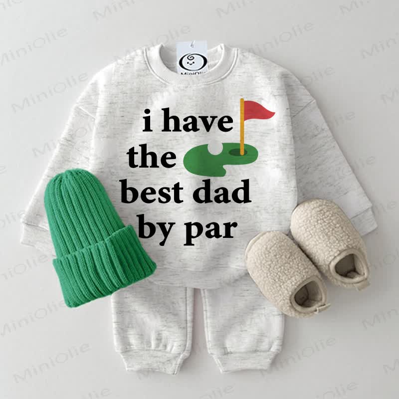 I HAVE THE BEST DAD BY PAR Baby Golf 2-piece Light Grey Set - Light Grey - 2-3T - image 1
