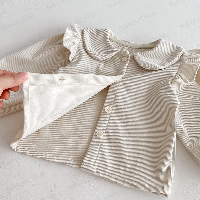 Toddler Girl Cord Bow Green Sleeveless Dress/Beige Baby Collar Top - image 17