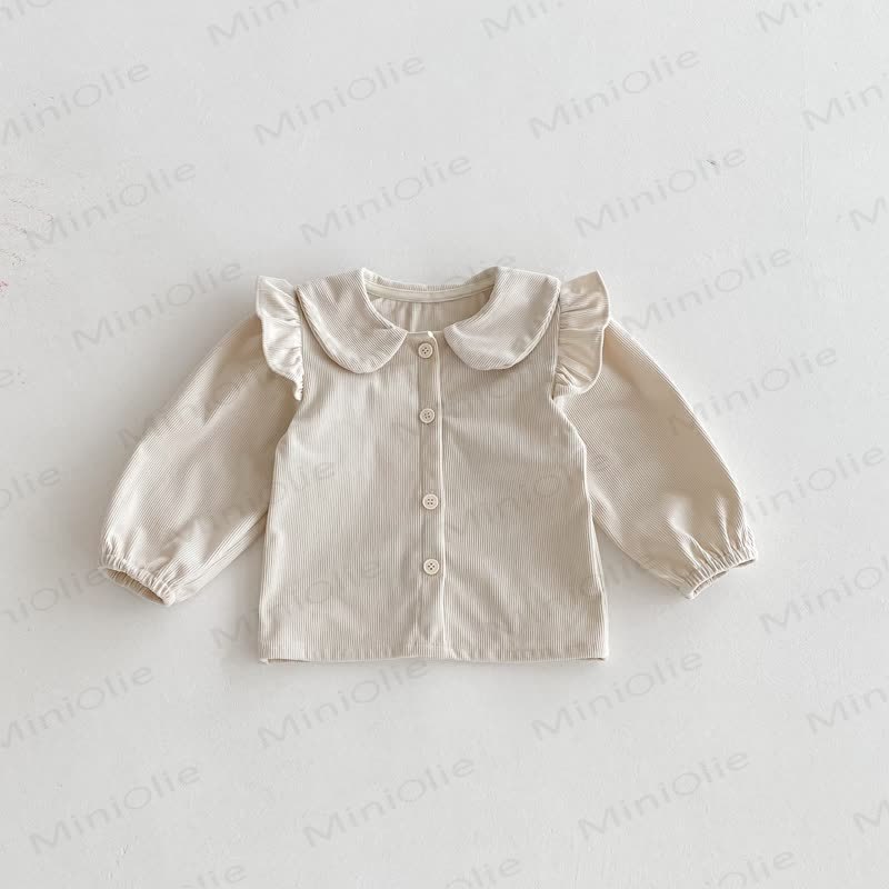 Toddler Girl Cord Bow Green Sleeveless Dress/Beige Baby Collar Top - Beige Top - 8Y - image 10