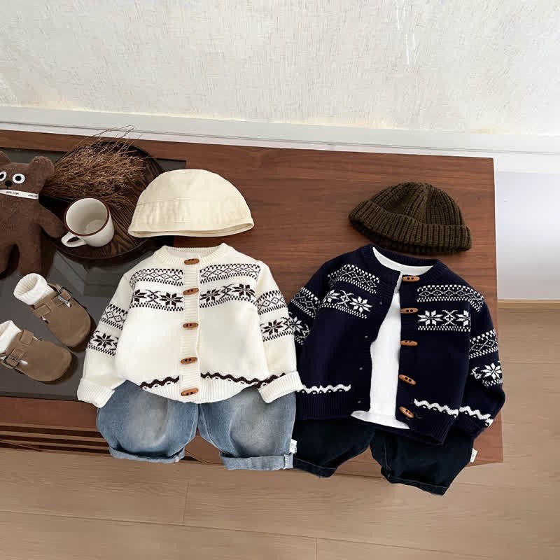 Baby Boy Vintage Jacquard Knit Cardigan - image 1