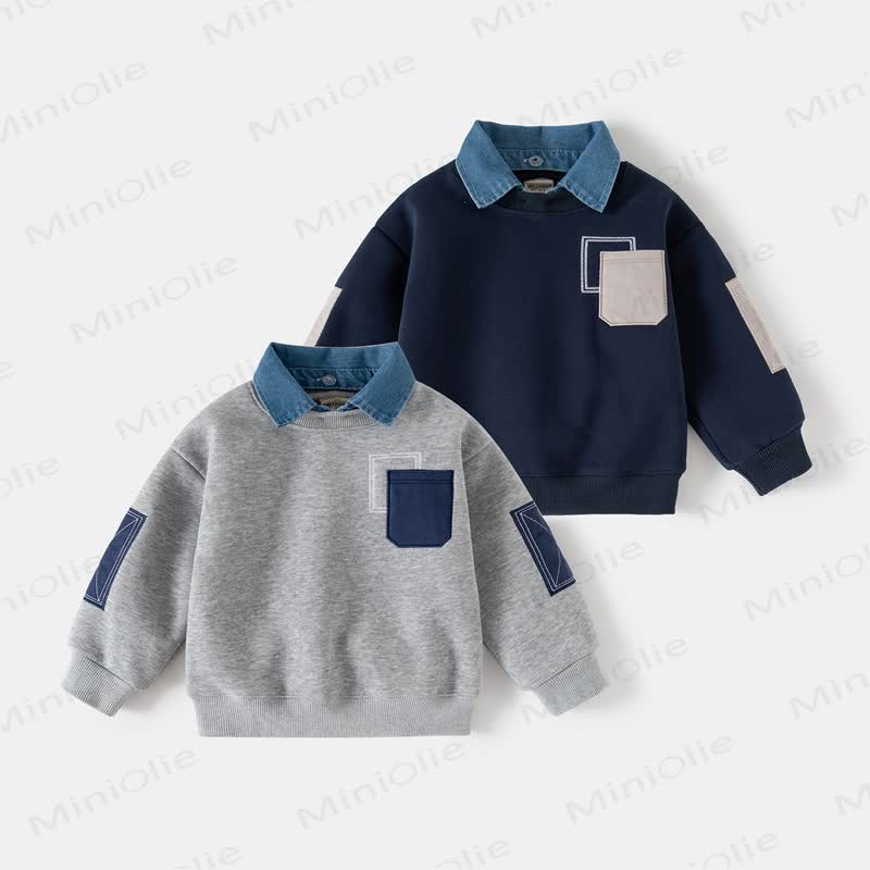 Toddler Fleece Lined Fake 2pcs Sweatshirt - image 1