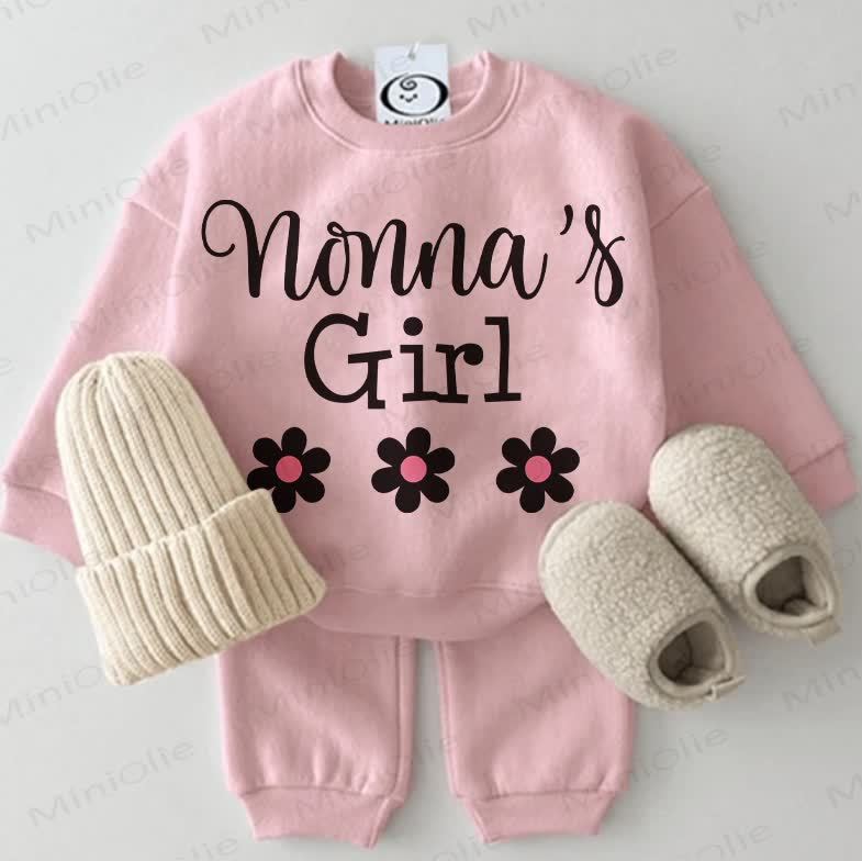 NONNA'S GIRL Baby Sweatshirt 2-piece Pink Set - Pink - 2-3T - image 1