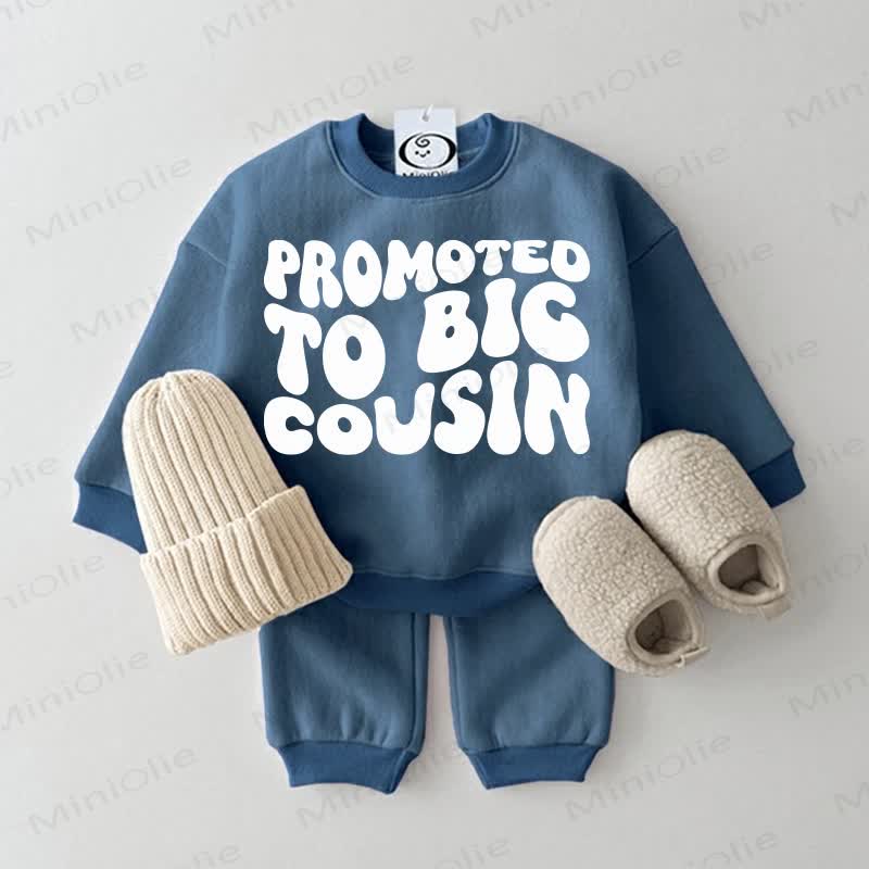 PROMOTED TO BIG COUSIN Baby Sweatsuit 2-piece Set - Blue - 2-3T - image 1