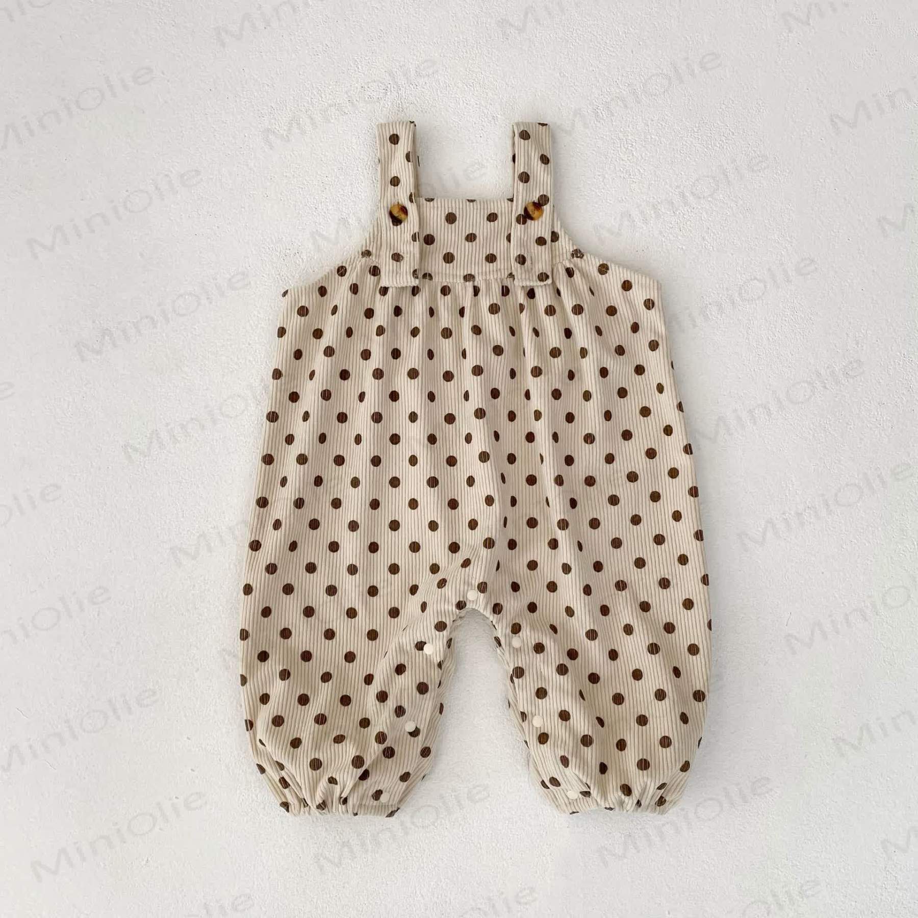 Baby Girl Polka Dot Overalls - Beige - 2-3T - image 4