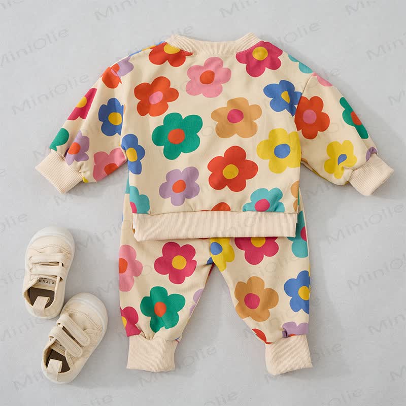 Baby Dopamine Flowers 2-piece Beige Set - image 6