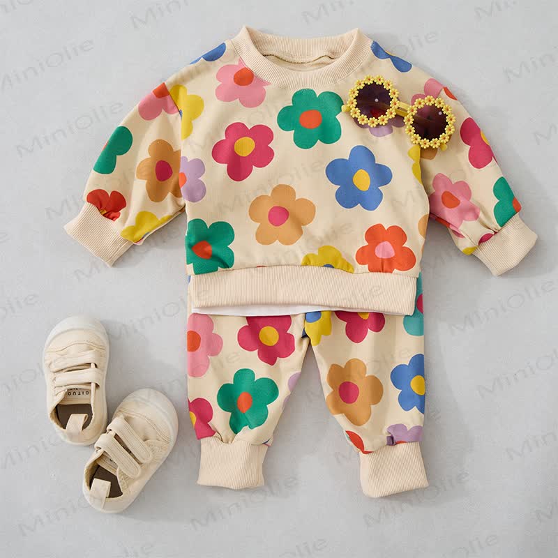 Baby Dopamine Flowers 2-piece Beige Set - image 2