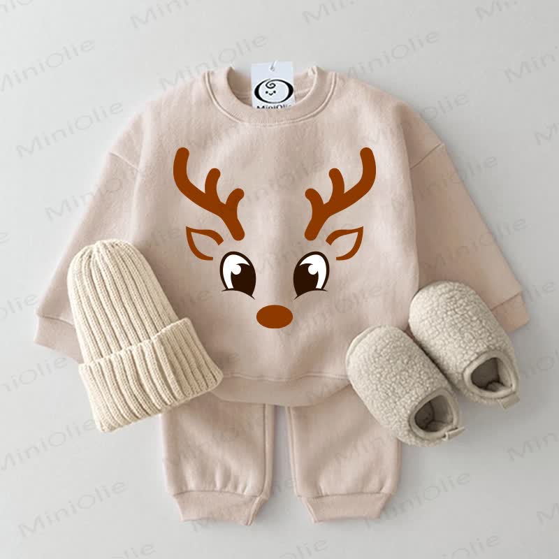 Baby 2-piece Reindeer Beige Set - Beige - 2-3T - image 1