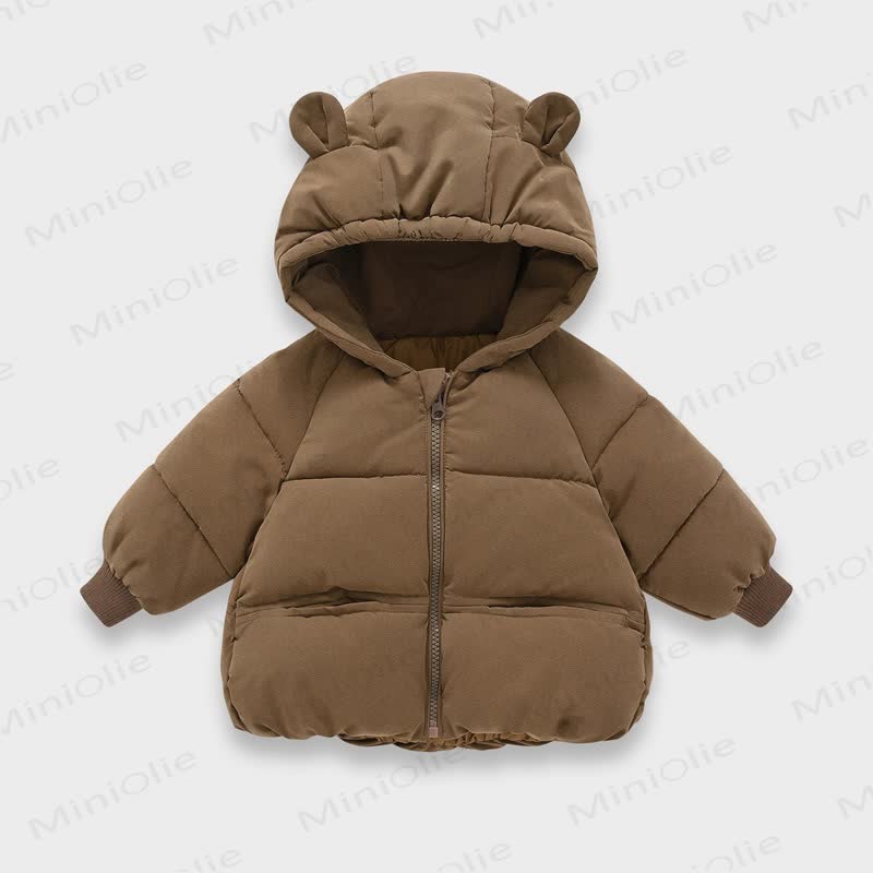 Baby Toddler Solid Color Hooded Outerwear - Brown - 5-7T - image 2