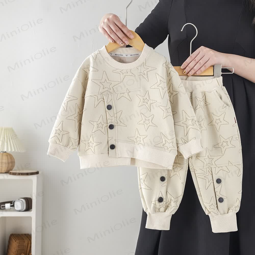 Baby Toddler Boy Star 2-piece Set - Beige - 4-5T - image 2