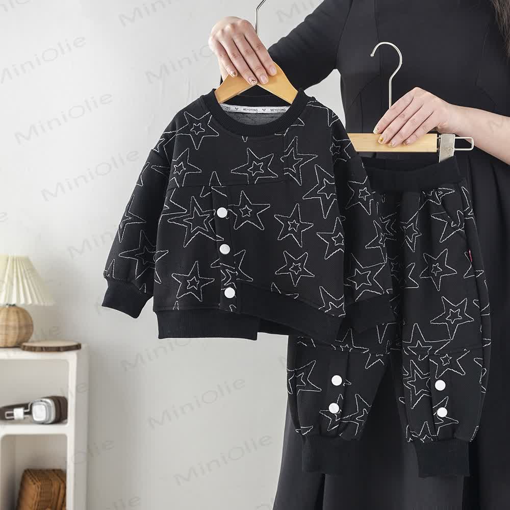 Baby Toddler Boy Star 2-piece Set - Black - 4-5T - image 1