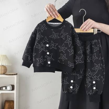 Baby Toddler Boy Star 2-piece Set - Black - 4-5T - image 1