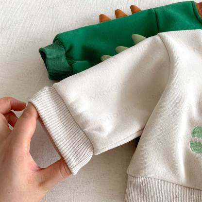 DINOSAUR Baby Toddler Boy Fleece Lined Top & Pants - image 8