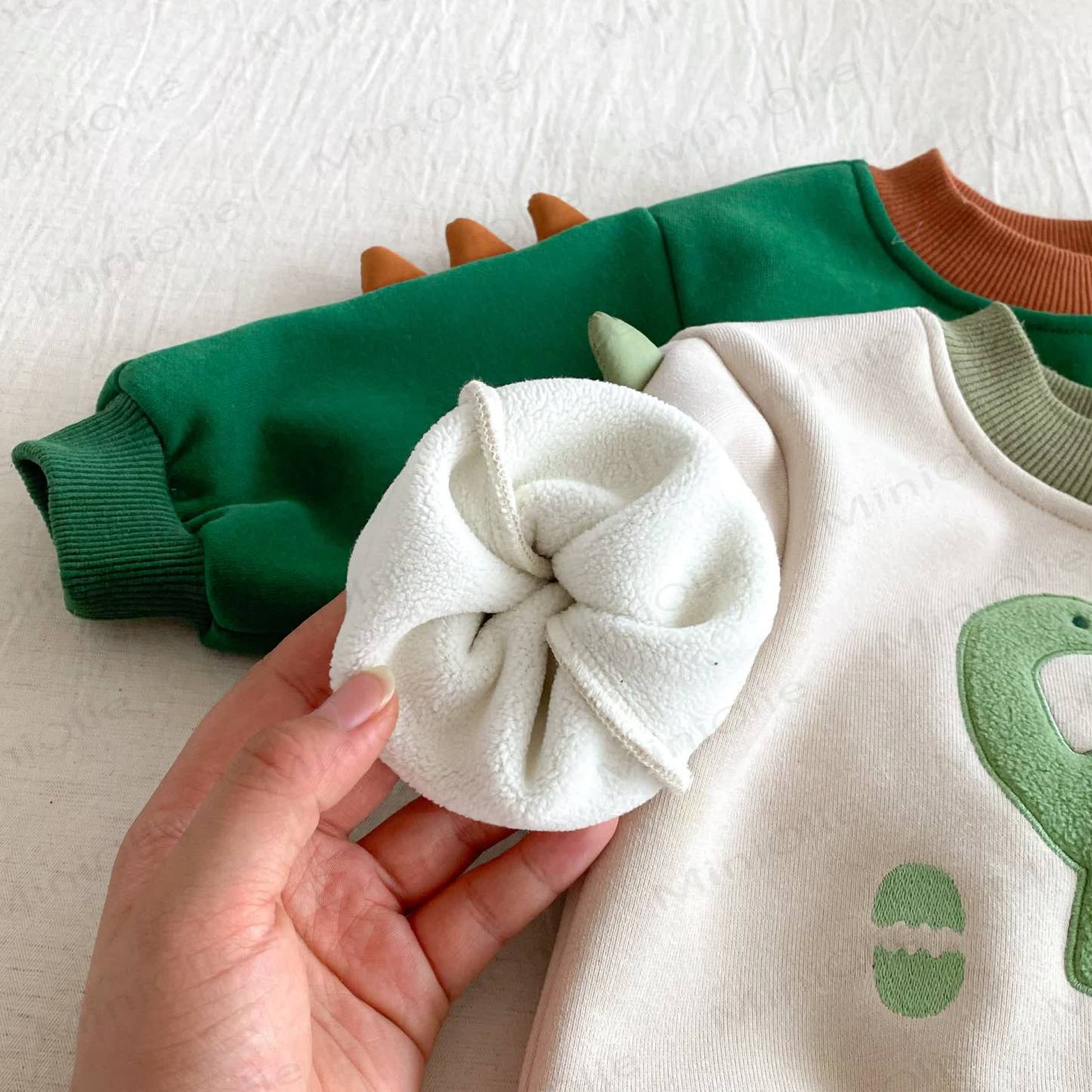 DINOSAUR Baby Toddler Boy Fleece Lined Top & Pants - image 9