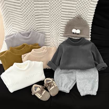 Baby Solid Color Fleece T-shirt - image 2