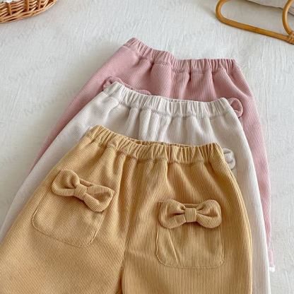 Baby Toddler Girl Bow Cord Fleece Lined Pants - image 6