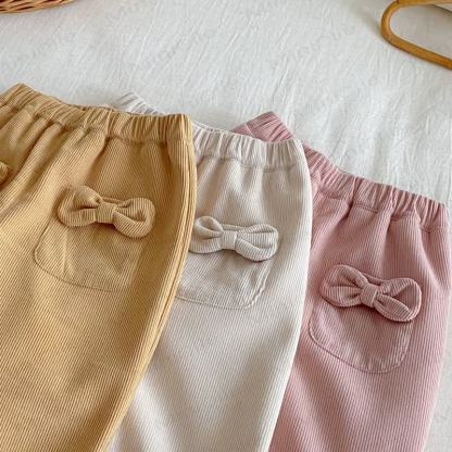 Baby Toddler Girl Bow Cord Fleece Lined Pants - image 7