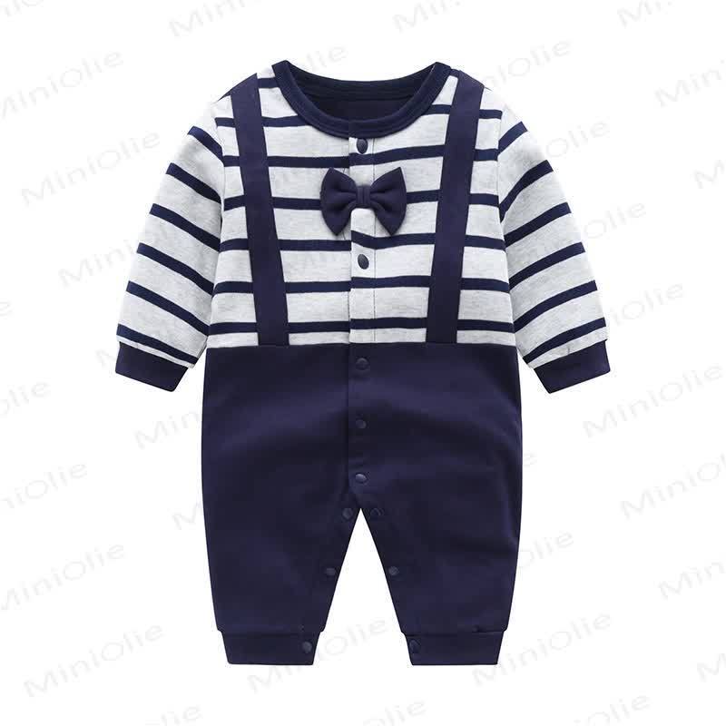  Baby Carrier Striped Romper - Grey Blue - 18-24M - image 4