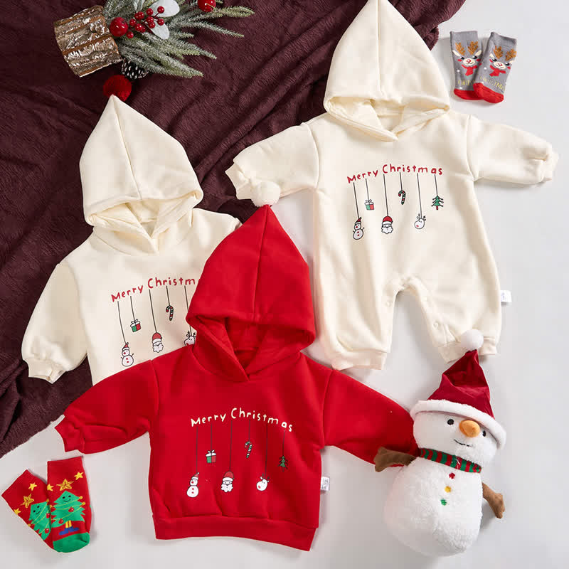 MERRY CHRISTMAS Baby Snowman Elk Santa Claus Hoodie - image 3