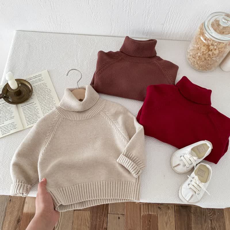 Kid Knitted Solid Color Sweater - image 5
