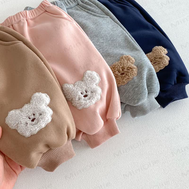 Baby Toddler Bear Fleece Lined Pants - image 9