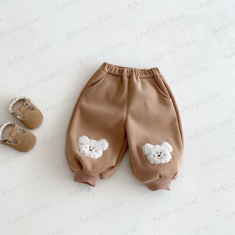 Baby Toddler Bear Fleece Lined Pants - Brown - 5-7T - image 6