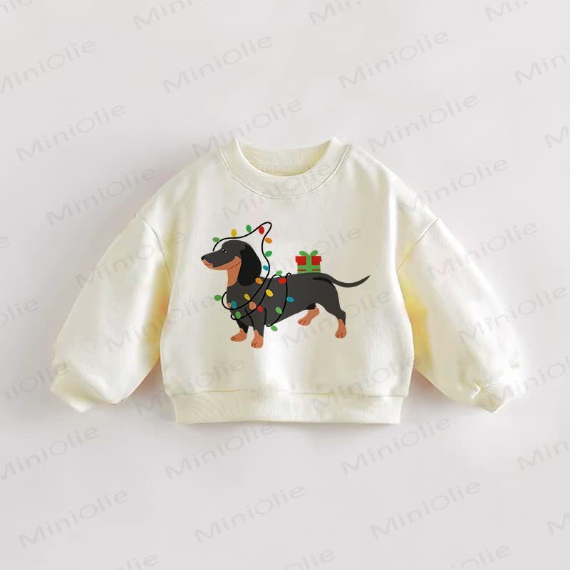 Baby Toddler Dog Cream Sweatshirt - Cream - 3-5T - image 1