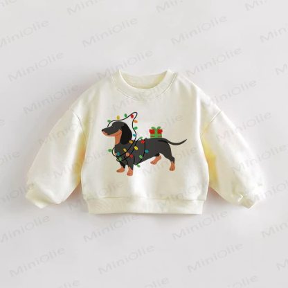 Baby Toddler Dog Cream Sweatshirt - Cream - 3-5T - image 1