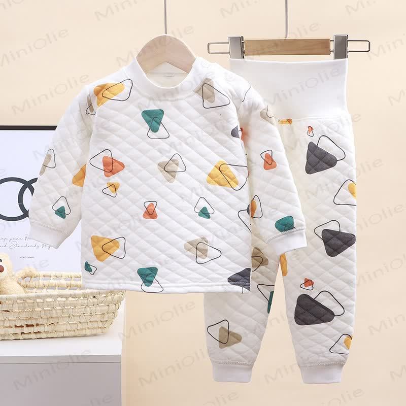 Baby 2-piece Triangle Pajamas Set - White - 3-5T - image 1