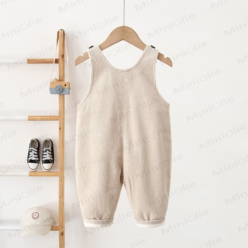 Baby Toddler Doggy Ear Cord Fleece Lined Overalls - image 3