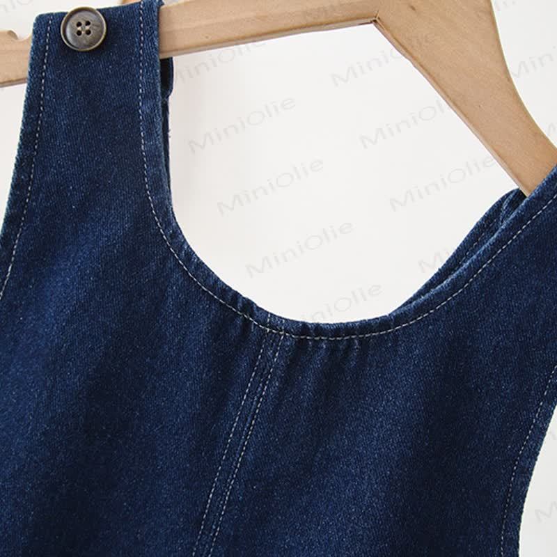 Baby Toddler Mushroom Denim Fleece Lined Overalls - image 8