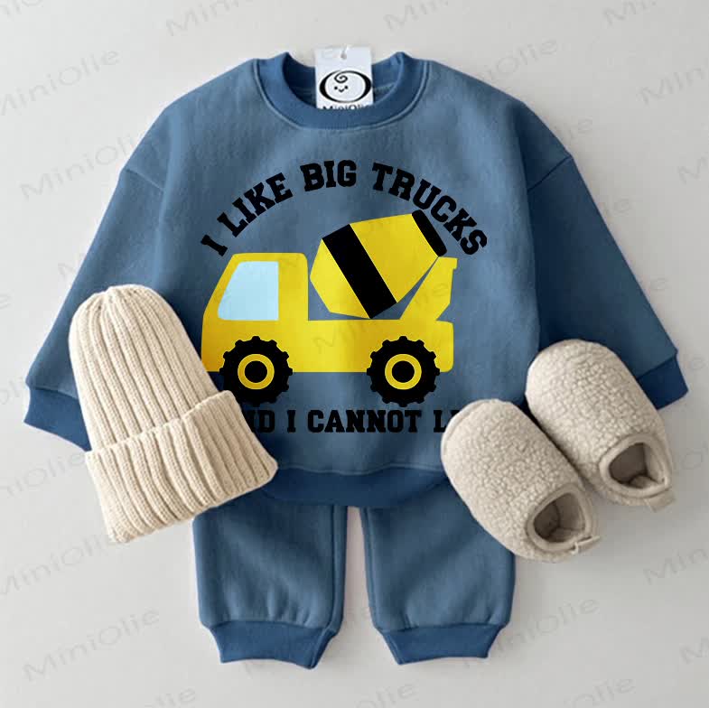 I LIKE BIG TRUCKS AND I CANNOT LIE Baby Sweatshirt 2-piece Set - Blue - 2-3T - image 1