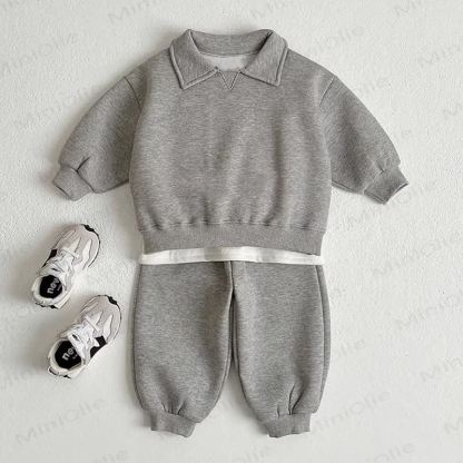 Baby Toddler Solid Color 2-piece Set - Grey - 5-7T - image 5