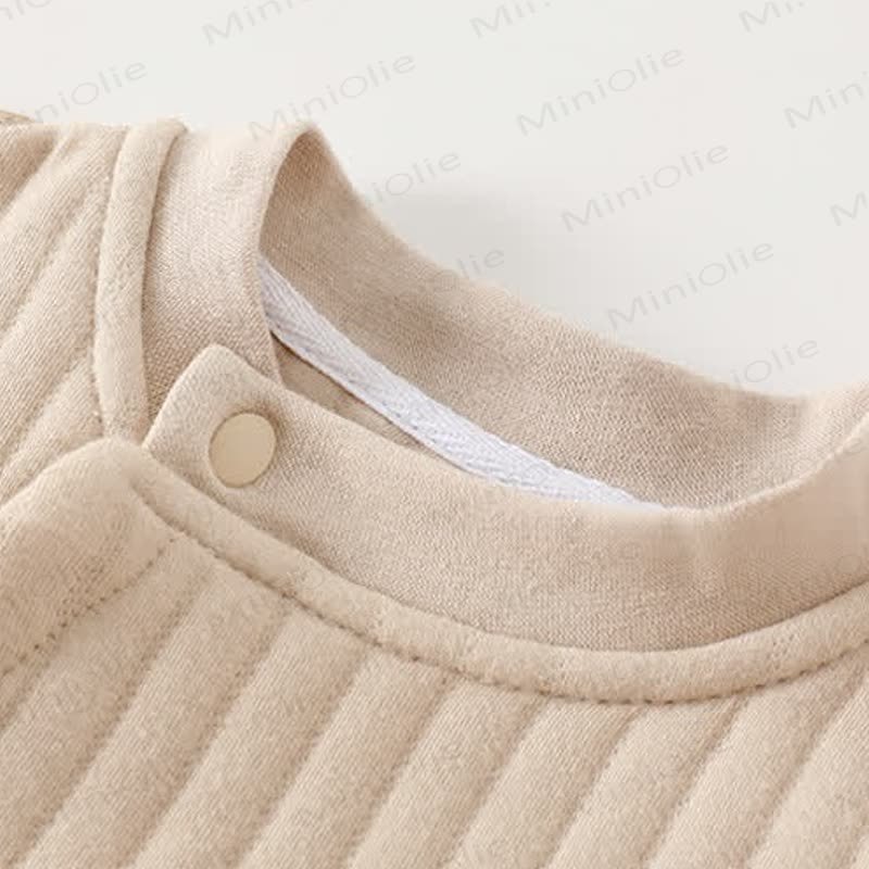 Baby Solid Color Animal Striped Romper - image 4