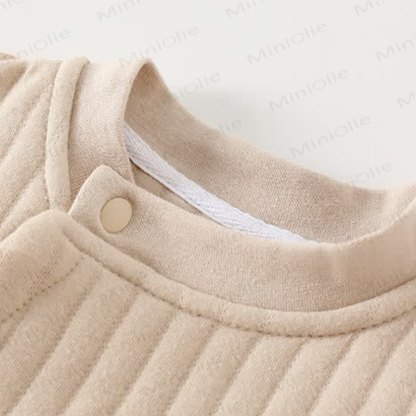 Baby Solid Color Animal Striped Romper - image 4