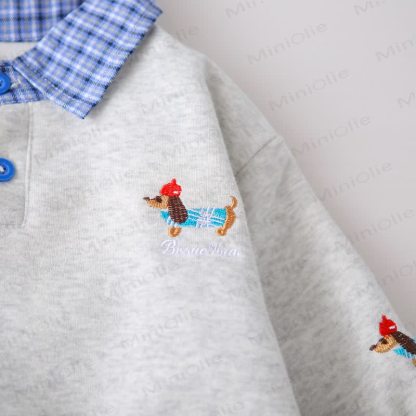 Baby Toddler Dog Plaid Collar 2-piece Set - image 7