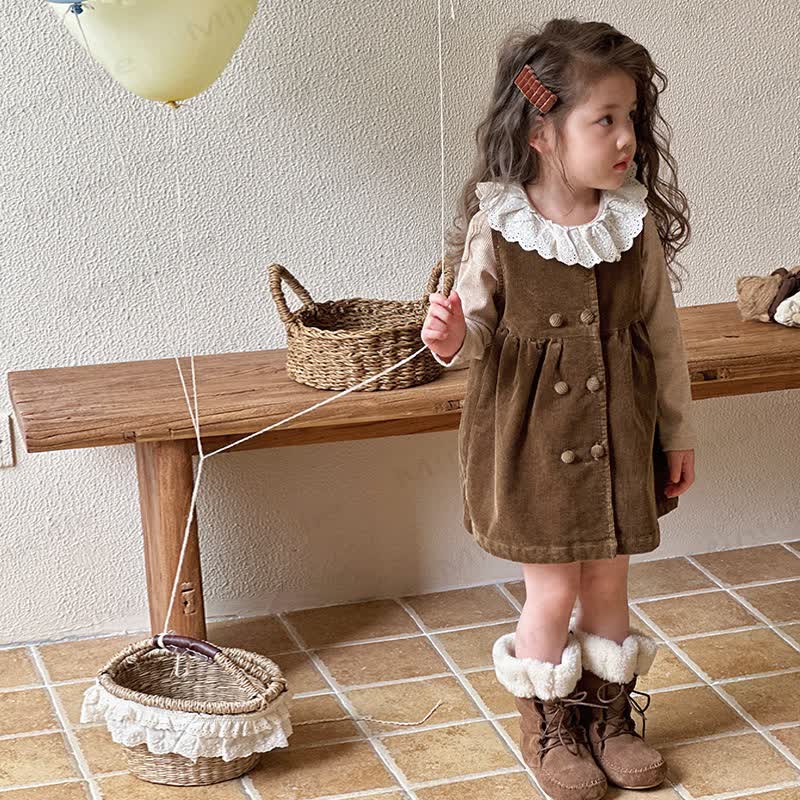 Baby Toddler Girl Cord Sleeveless Sweet Dress - image 2