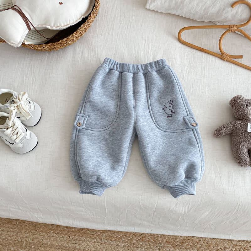 Baby Toddler Animal Fleece Lined Jogger Pants - Dark Grey - 5-7T - image 9
