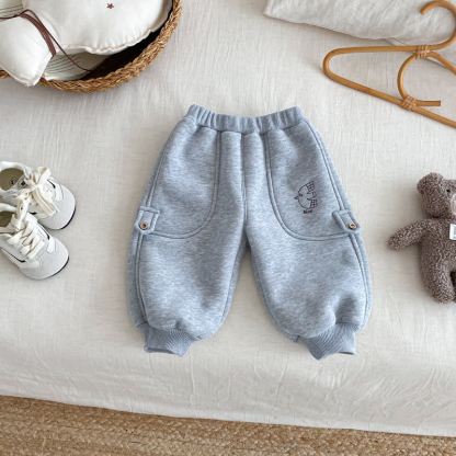 Baby Toddler Animal Fleece Lined Jogger Pants - Dark Grey - 5-7T - image 9