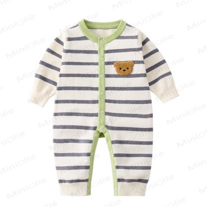 Baby Bear Stripe Romper - Green - 18-24M - image 2