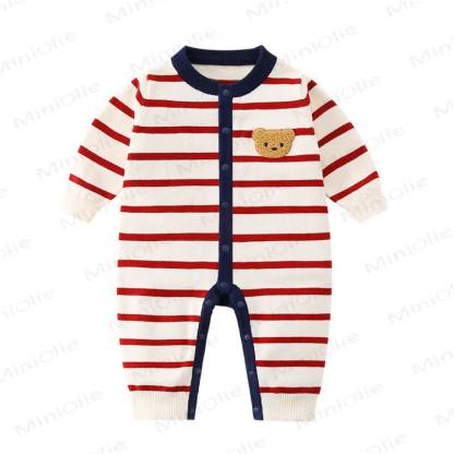 Baby Bear Stripe Romper - Navy - 18-24M - image 1