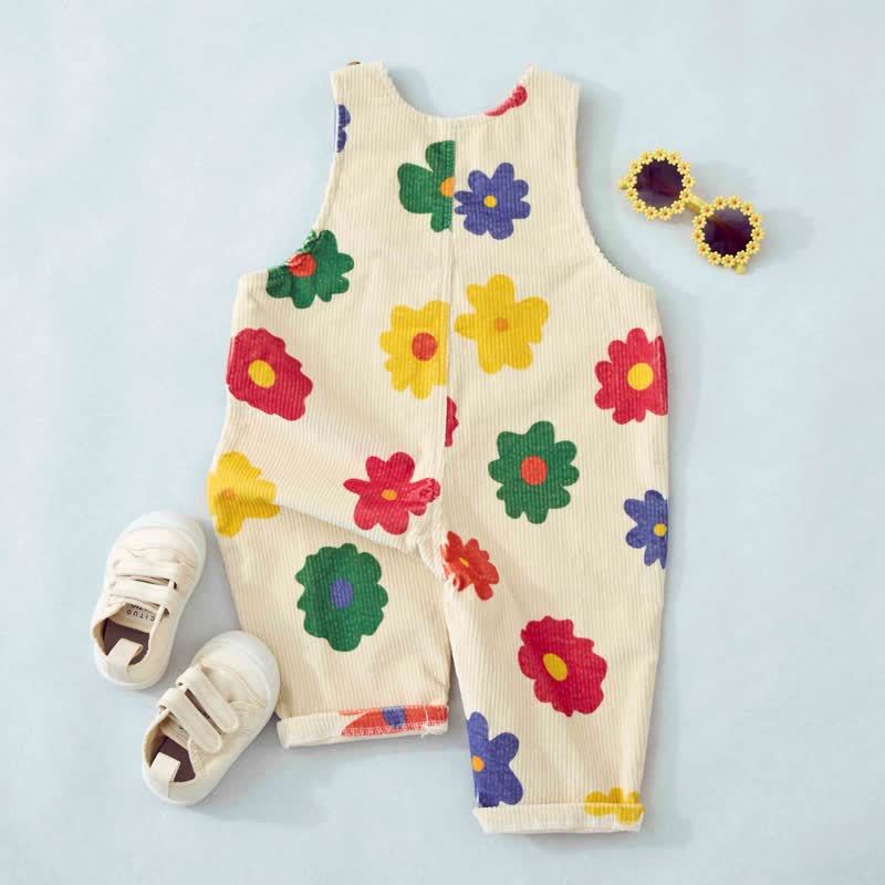 Baby Toddler Colorful Flower Corduroy Overalls  - image 3