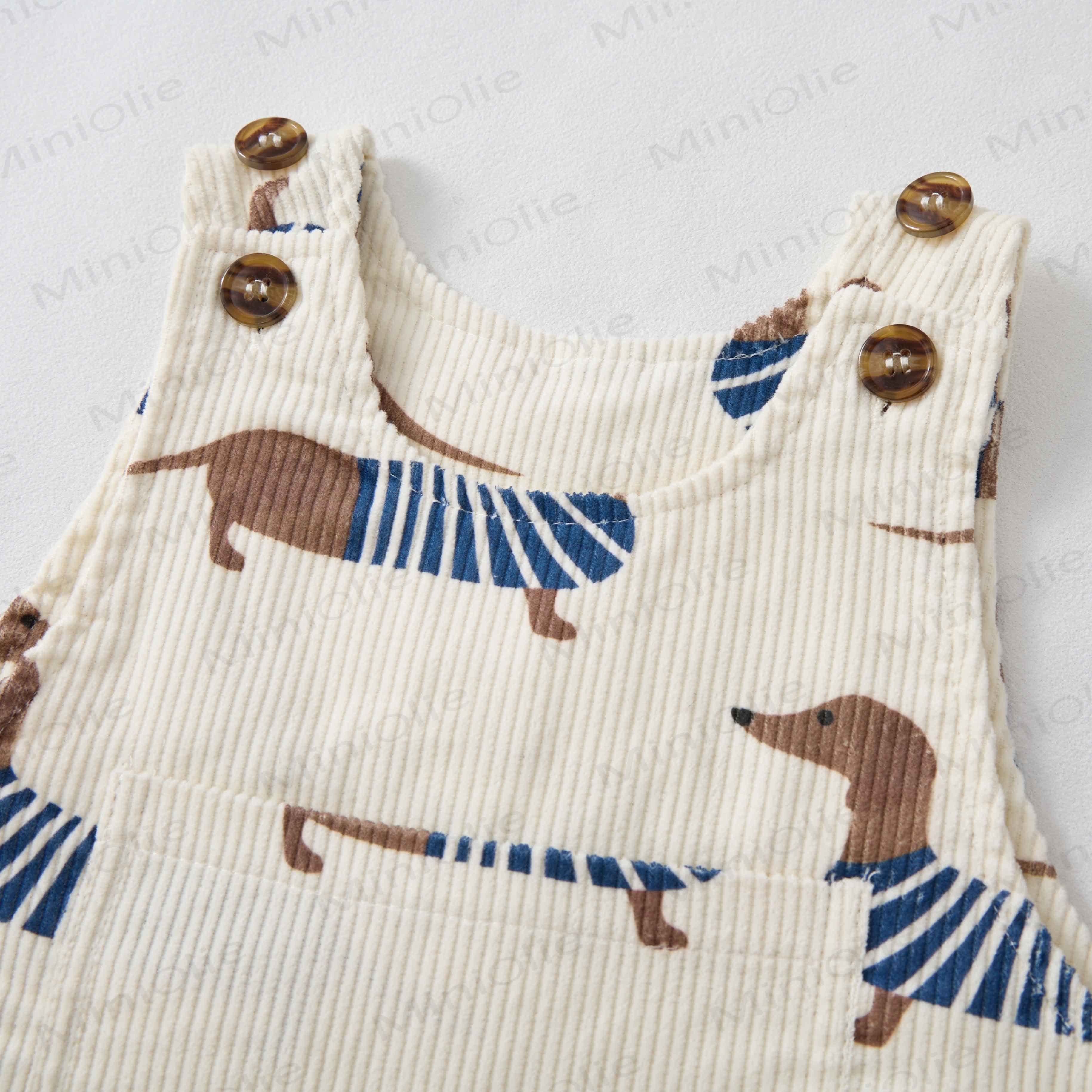 Baby Toddler Dachshund Corduroy Overalls  - image 2