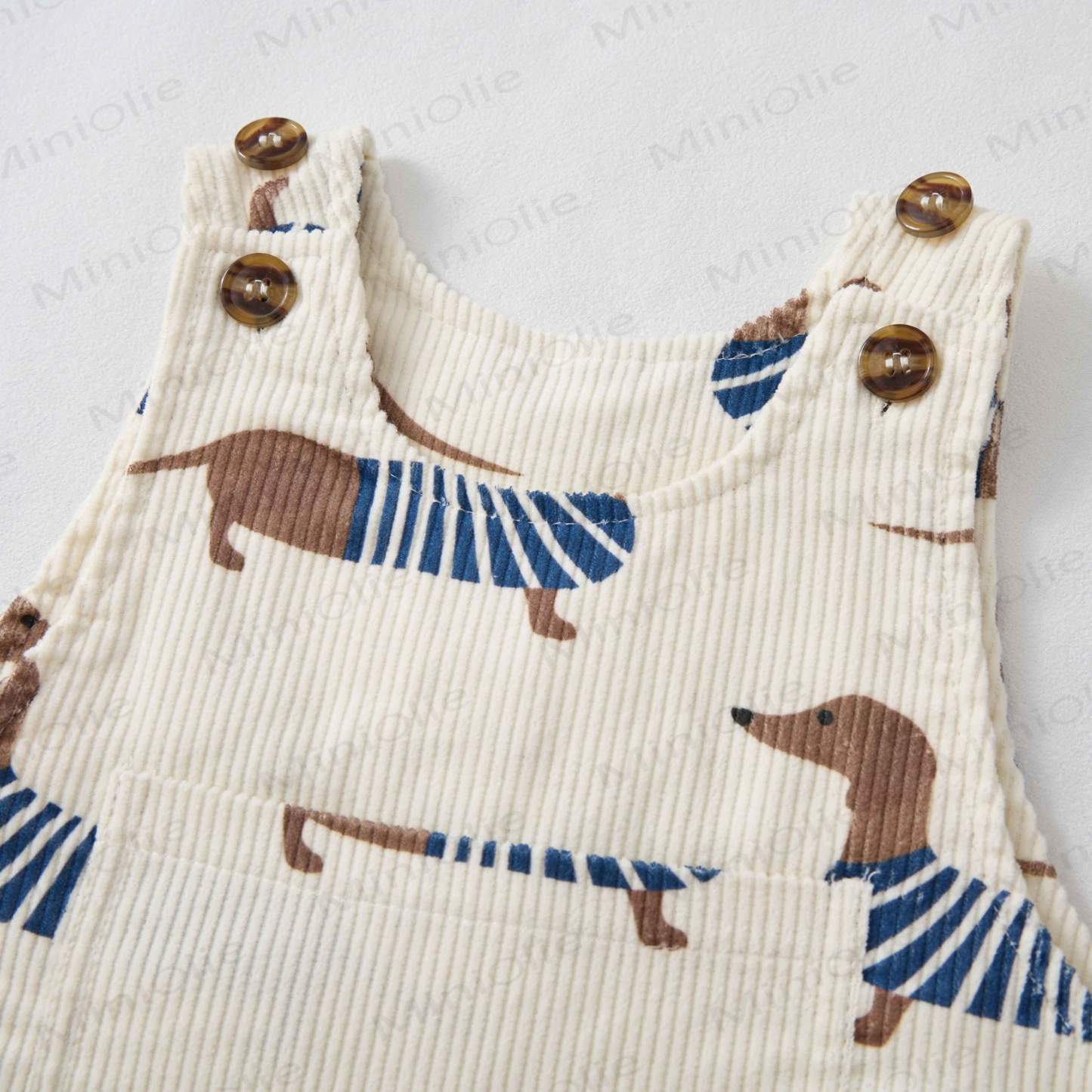 Baby Toddler Dachshund Corduroy Overalls  - image 2