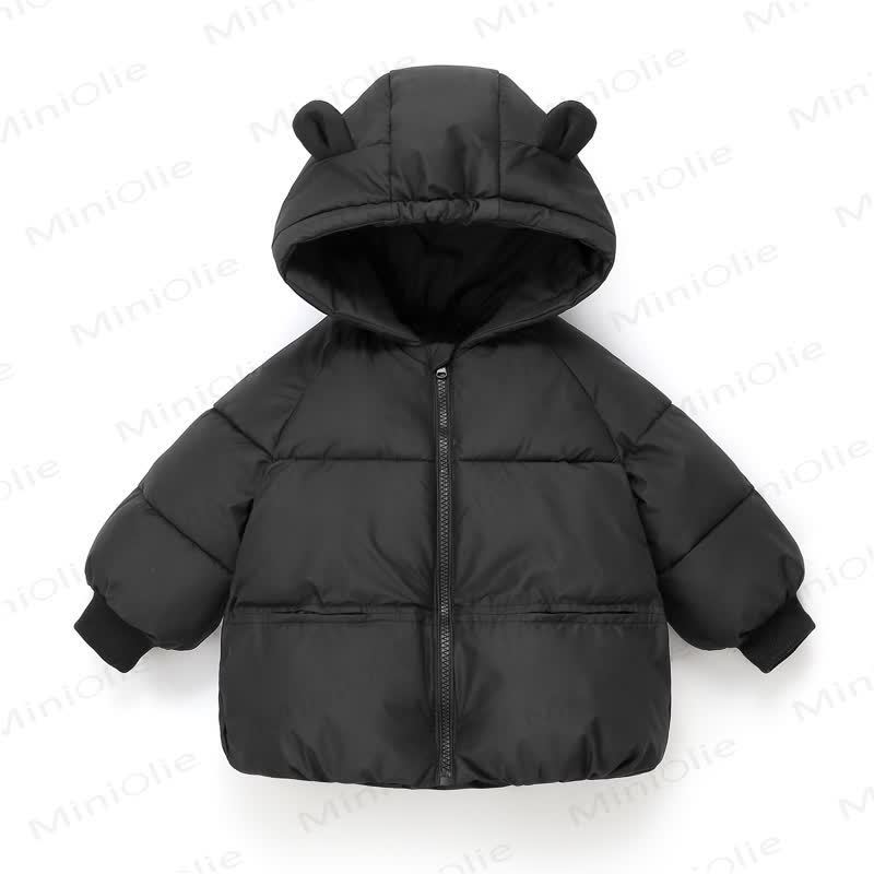Toddler Solid Color Cartoon Outerwear - Black - 8Y - image 8