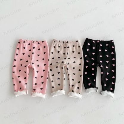 Baby Toddler Girl Heart Fleece Lined Leggings - image 3