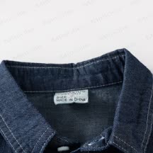 Kid Boy Solid Color Vintage Denim Shirt - image 6