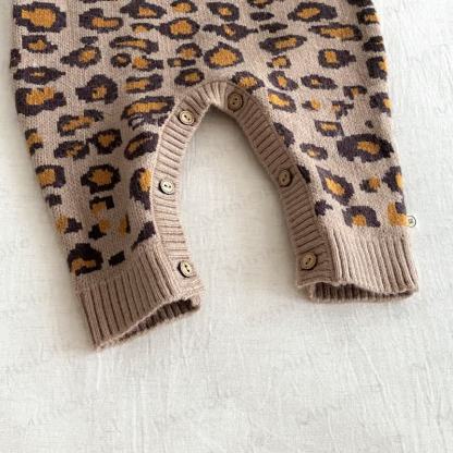 Baby Girl Knitted Leopard Print Sweater/Romper - image 11